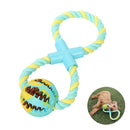 Smart IQ Chew Ball on Rope - Food Dispenser & Cleaning for dogs - Ball, Play, Puzzle, Rope, Slow Feed, Slow Feeder, Treats