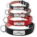Personalized Leather Collar w/ ID Tag for dogs - Collar, Custom, Engrave, ID, Leather, Name, Number, Personal, Phone, Tag