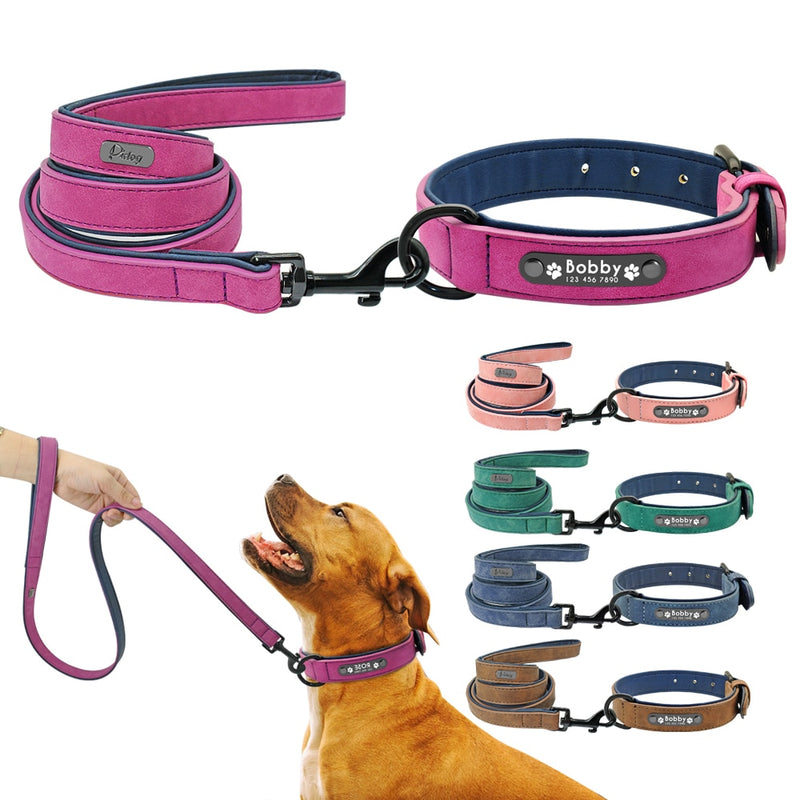 Everyday Personalized Custom Collar & Leash for dogs - __label:Bestseller, Collar, Custom, Dog Tag, Engrave, ID, Leash, Name, Name Plate, Personal, Personalized, Phone, Tag
