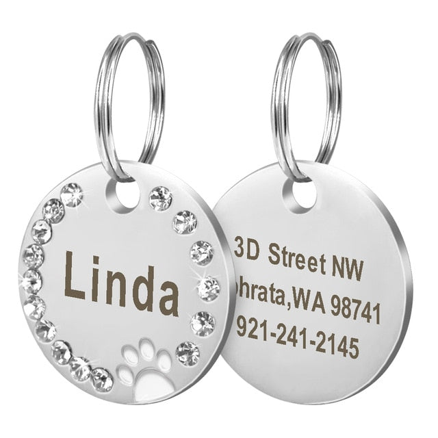 Custom Paw Print Tag for dogs - __label:Bestseller, Custom, Dog Tag, Dog Tags, Engrave, Nameplate, Personal, Pet Tag