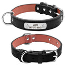 Personalized Leather Collar w/ ID Tag for dogs - Collar, Custom, Engrave, ID, Leather, Name, Number, Personal, Phone, Tag