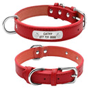 Personalized Leather Collar w/ ID Tag for dogs - Collar, Custom, Engrave, ID, Leather, Name, Number, Personal, Phone, Tag