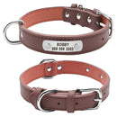 Personalized Leather Collar w/ ID Tag for dogs - Collar, Custom, Engrave, ID, Leather, Name, Number, Personal, Phone, Tag