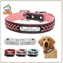 Personalized Leather Collar w/ ID Tag for dogs - Collar, Custom, Engrave, ID, Leather, Name, Number, Personal, Phone, Tag