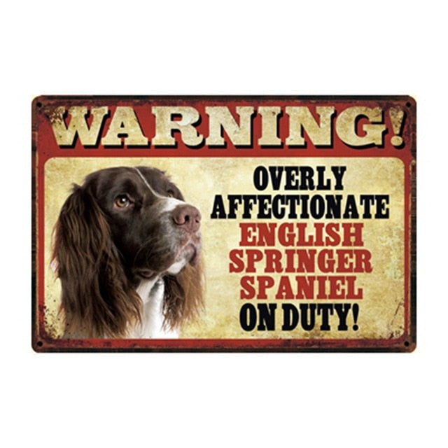 Warning: Affectionate Dog on Duty Metal Signs 20x30 cm for dogs - Funny, Merchandise, Signs, Warning