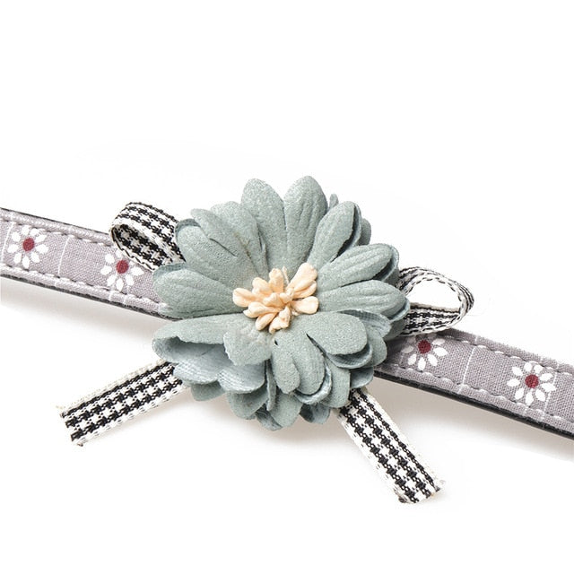 Collar w/ Flower Bow for dogs - Collar, Flower, Pretty