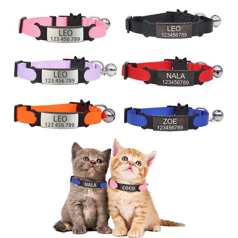 Personalized Custom Collar for Cats for dogs - Cat Collar, Collar, Custom Collar, Engrave, Engraving, ID, Tag
