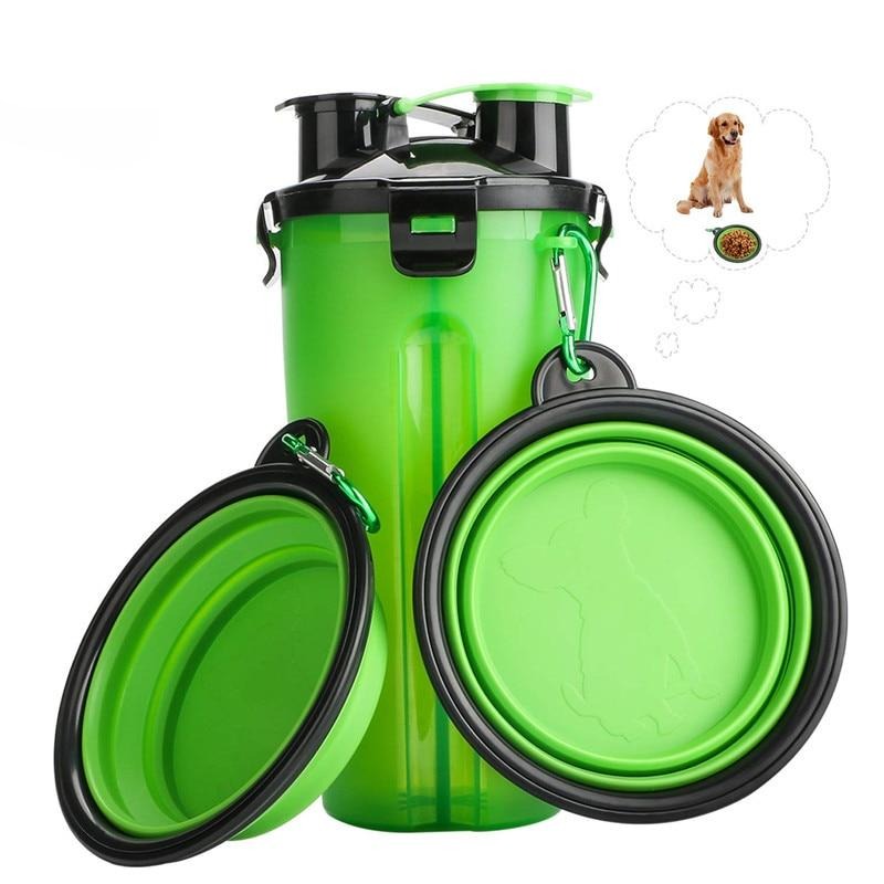 Combo Portable Bottle and Bowls for dogs - Combo, Drinking Bowl, Folding Bowl, Food Storage, Kit, Portable, Travel, Travel Bottle, Travel Bowl Collapsible, Water Bottle