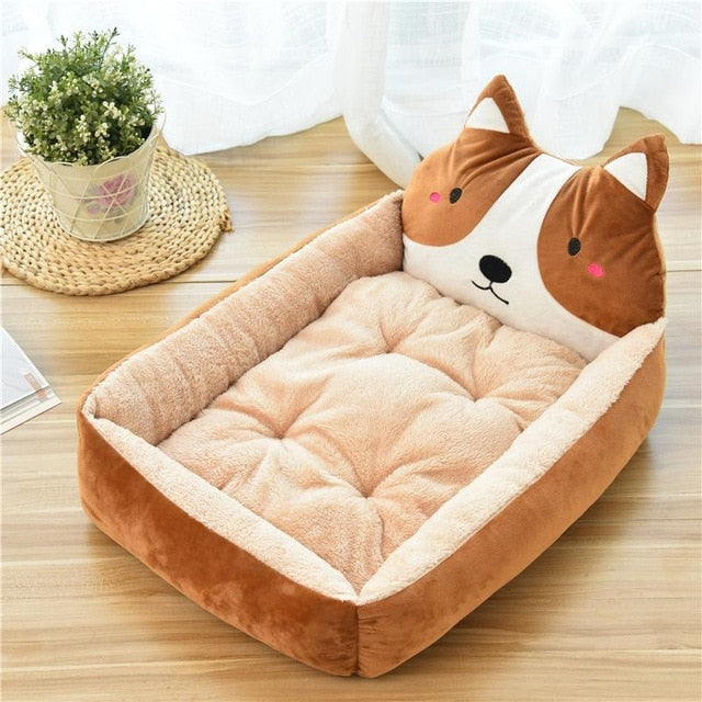 Cute Plush Cartoon Bed for dogs - Bed, Portable, Portable Bed, Soft, Warm
