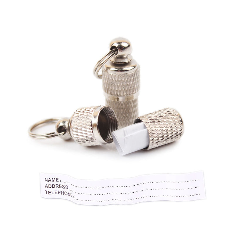 ID Capsule (Write Your Own Note) for dogs - Address, Custom, Engrave, ID, Label, Message, Name, Personal, Phone, Tag