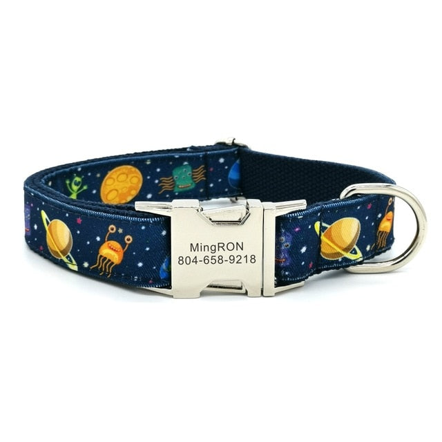 Personalized Space Moon Collar for dogs - Alien, Collar, Custom, Engrave, Engraving, Moon, Personalized, Space