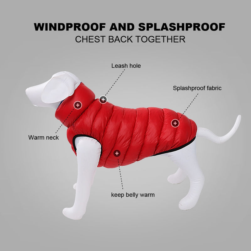 Reversible Winter Bubble Vest for dogs - Coat, Cold, Jacket, Jumpsuit, Reversible, Vest, Winter