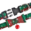 Christmas Dog Collar for dogs - __label:Bestseller, Bell, Christmas, Collar, Gift, Green, Holidays, Present, Red, Snow, Winter