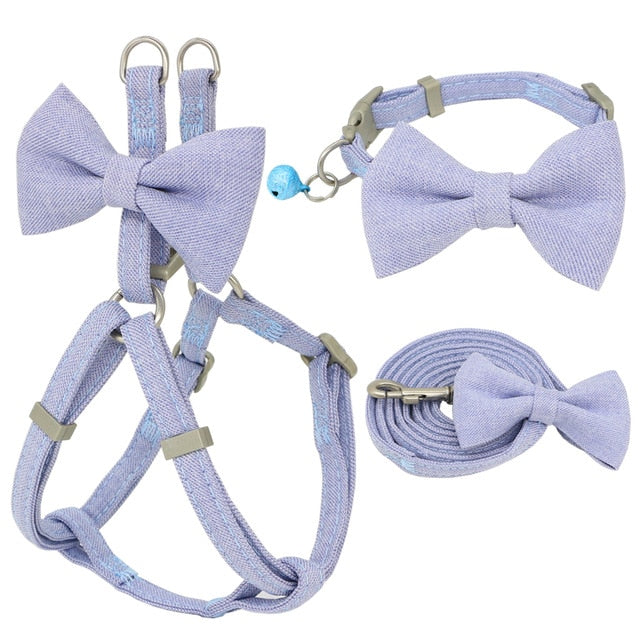 Cute Bow Harness, Collar and Leash Set for dogs - Bow, Bow Tie, Bundle, Collar, Dog, Harness, Leash, Puppy, Set