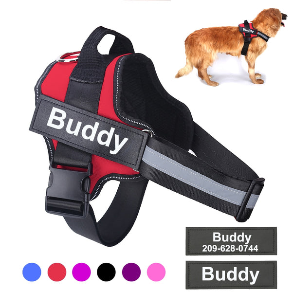 Personalized Harness Custom Name Phone Number No Pull for Dogs Free Shipping HappyDog