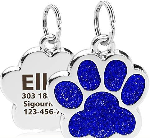 Big Paw Print Personalized Custom Dog Tag